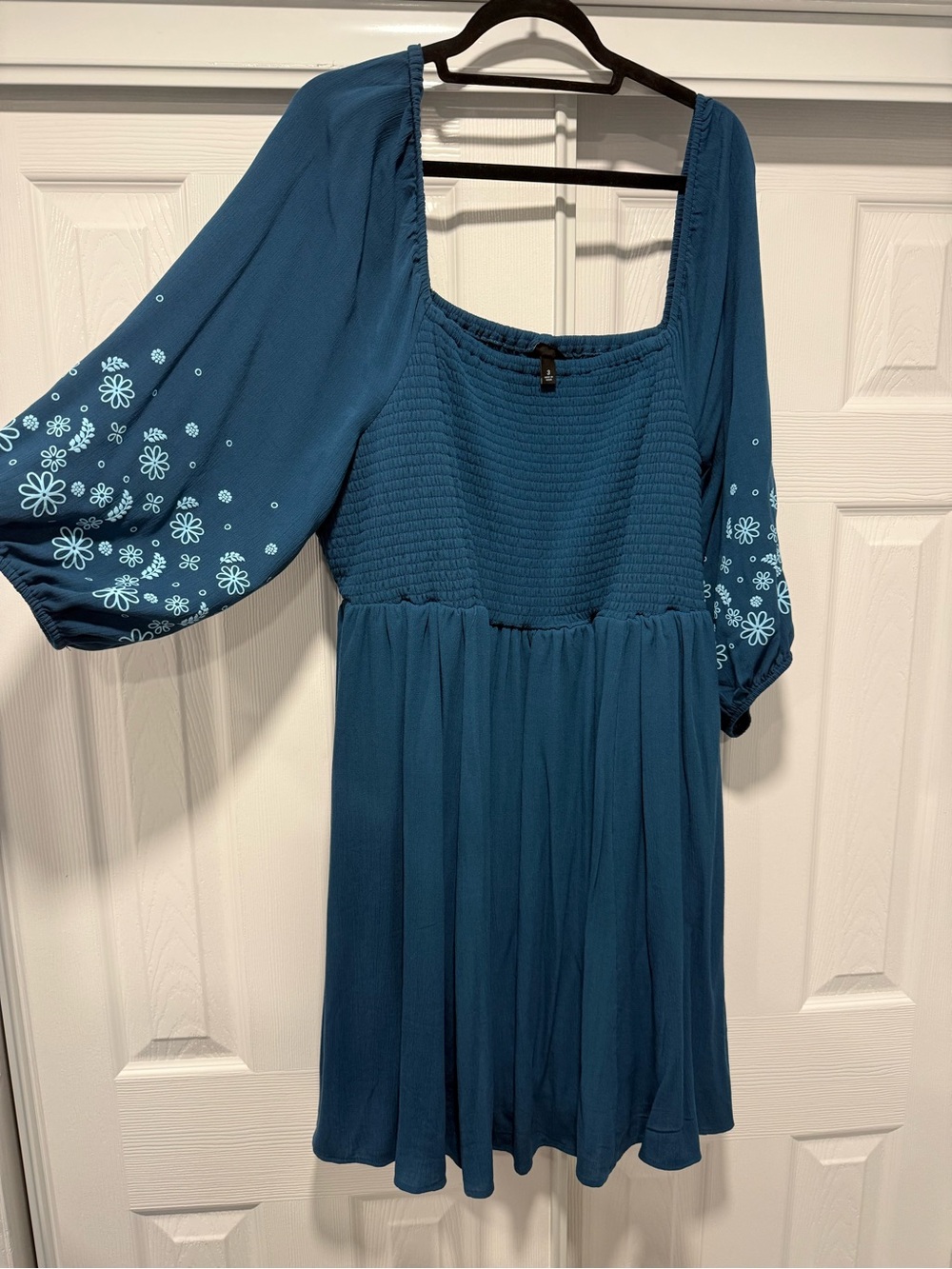 TORRID Boho Floral-Sleeve Teal Women’s Dress SIZE:3